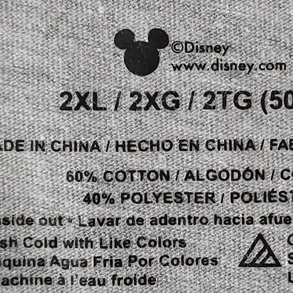 Disney Patriotic Mickey  Mouse Smile Pose Heather Gray Men's Size 2XL - Picture 3 of 7